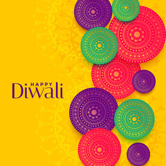 happy diwali festival decorative card design background