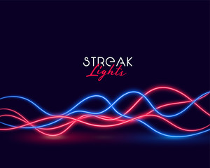 glowing wavy neon light streak abstract background