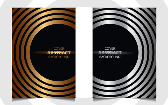 Luxury cover background design template. Elegant concept golden and silver element decoration for use background poster, magazine, business, advertising, flyer