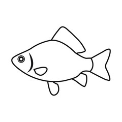 Fish icon, crucian carp icon.