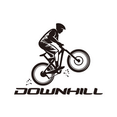 Downhill, mountain bike logo vector