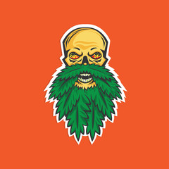 skull canabis marijuana illustration vector