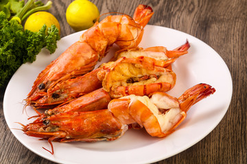 Grilled tiger prawn