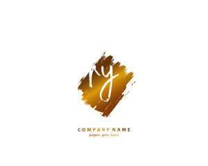 RY Initial handwriting logo vector