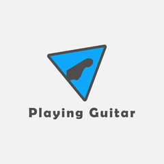 vector guitar music logo design