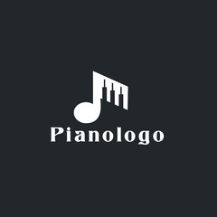 Piano music keyboard logo design