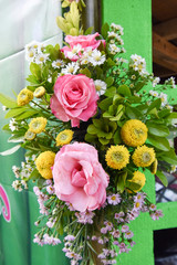 flowers Tropical leaves foliage plant bush floral arrangement nature clipping path included.