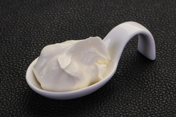 Sour cream in the bowl