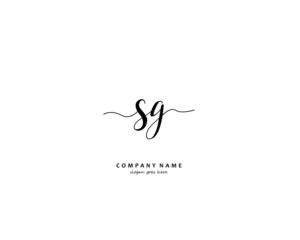 SG Initial handwriting logo vector