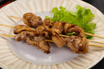 Chicken skin skewer