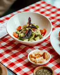 Salad with cocumber and tomato