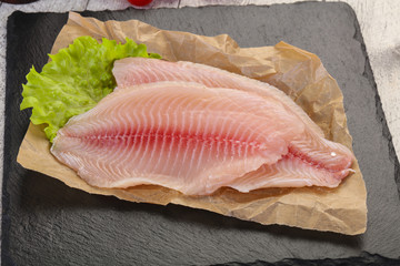 Raw tilapia fish