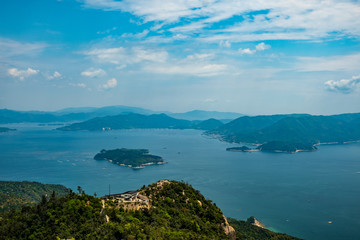 View from Mount Misen, Miyajima Island, Hiroshima to Seto Inland Sea