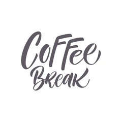 Hand Lettering / typography design / Coffee Quote" Coffee break " for print, tshirt, tote bag and others