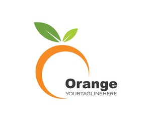orange fruit icon vector logo illustration