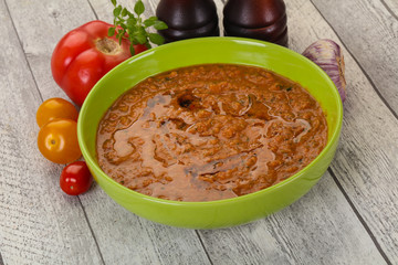 Famous Spanish gazpacho tomato soup