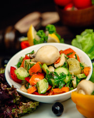 Mixed vegetable salad with herbs
