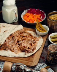 Roasted chicken meat cut into little slices
