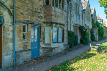 Fototapeta na wymiar BURFORD, UK - SEPTEMBER 21, 2019: Burford, a small medieval town on the River Windrush located 18 miles west of Oxford in Oxfordshire, is often referred to as the 'gateway' to the Cotswolds