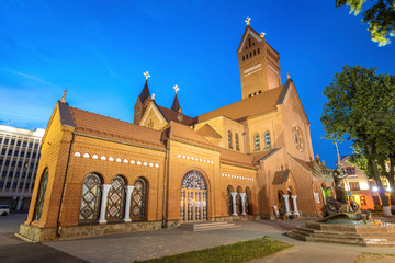Obraz premium Saint Simon and Saint Helena Church on Independence Square in Minsk