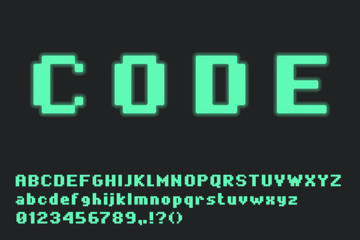 Blurred Abc letters with numbers and symbols.