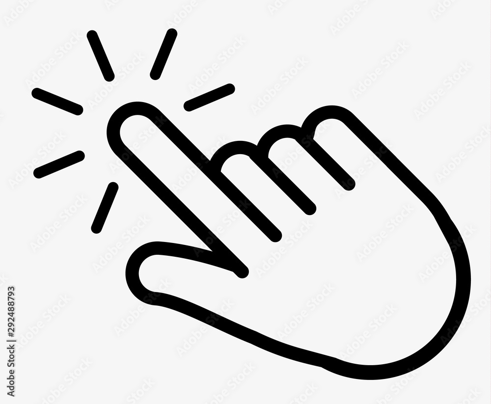 Aufkleber click hand finger icon, cursor clicking icon vector, on white background editable eps10 - vector