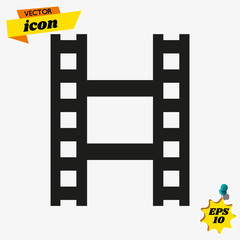 Obraz premium Film strip sign simple icon on background