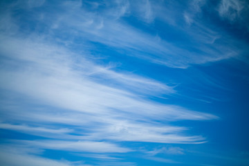 White clouds on a background of blue sky.