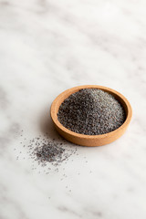 Collected poppy seeds from a flower. Poppy seed dressing for baking