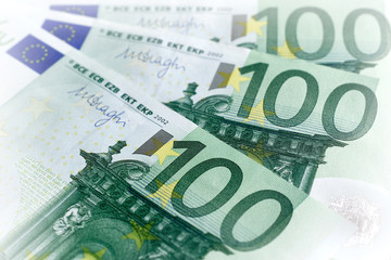 Fototapeta na wymiar Close-up of several 100 Euro