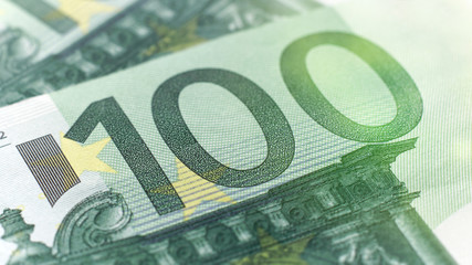 Close-up of a 100 Euro banknote