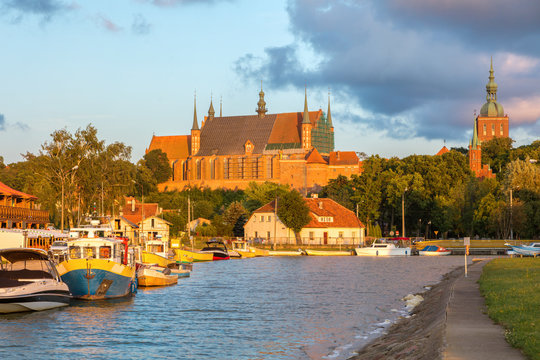 Frombork Basilica seen from the marina