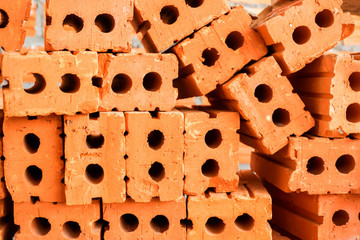 Closeup stacked bricks available wallpaper and background.