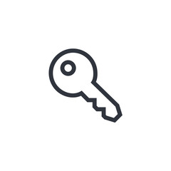 Key vector icon, password symbol. Simple, flat design for web or mobile app