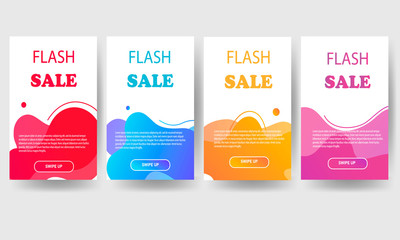 Dinamic modern fluid mobile for sale banners. Flash sale offer set. Vector illustration.