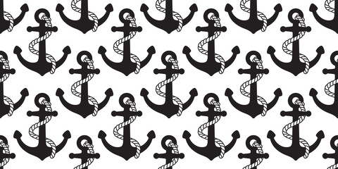 Anchor seamless pattern vector boat pirate helm maritime Nautical scarf isolated sea ocean repeat wallpaper tile background design
