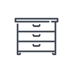 Chest of drawers line icon. Furniture vector outline sign.