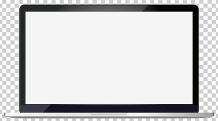 Vector laptop isolated on white background with transparent shadow