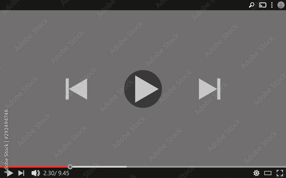 Poster Chat video frame. Video player for web and mobile apps. Vector illustration.