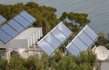 solar panels on the roof