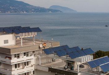 solar panels on the roof