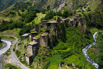Shatili Fortress Town, Georgia. High up in the Georgian mountains.