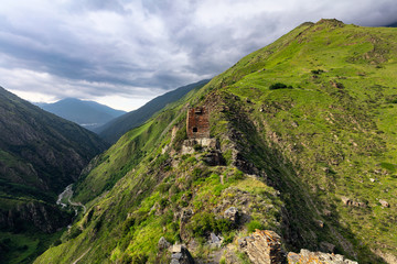 Mutso Castle, Georgia, Causacus. A fortress in the mountains.