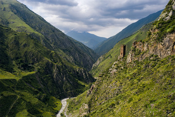 Mutso Castle, Georgia, Causacus. A fortress in the mountains.