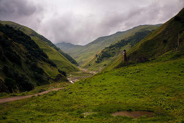 A Tower in the remote region of Upper Khevsureti near Shatili, Georgia. 