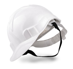 Plastic safety helmet isolated on white background