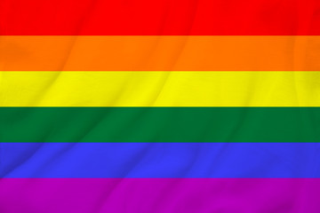 LGBT rainbow flag, Pride flag, Freedom flag - the international symbol of the lesbian, gay, bisexual and transgender community, the concept of the human rights movement