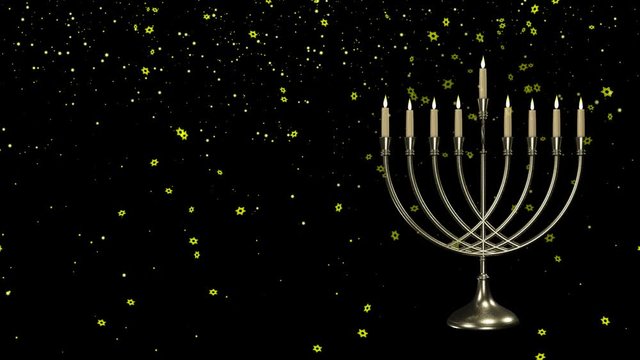  Jewish holiday Hanukkah. Traditional candlestick