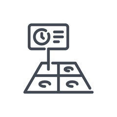 Growth time and condition of plants in the garden line icon. Sowing growth statistics vector outline sign.