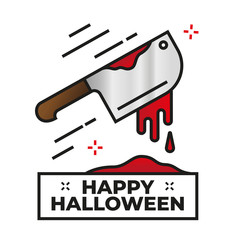 Bloody butcher illustration - Happy halloween icon